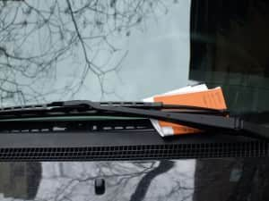 Parking tickets on windshield